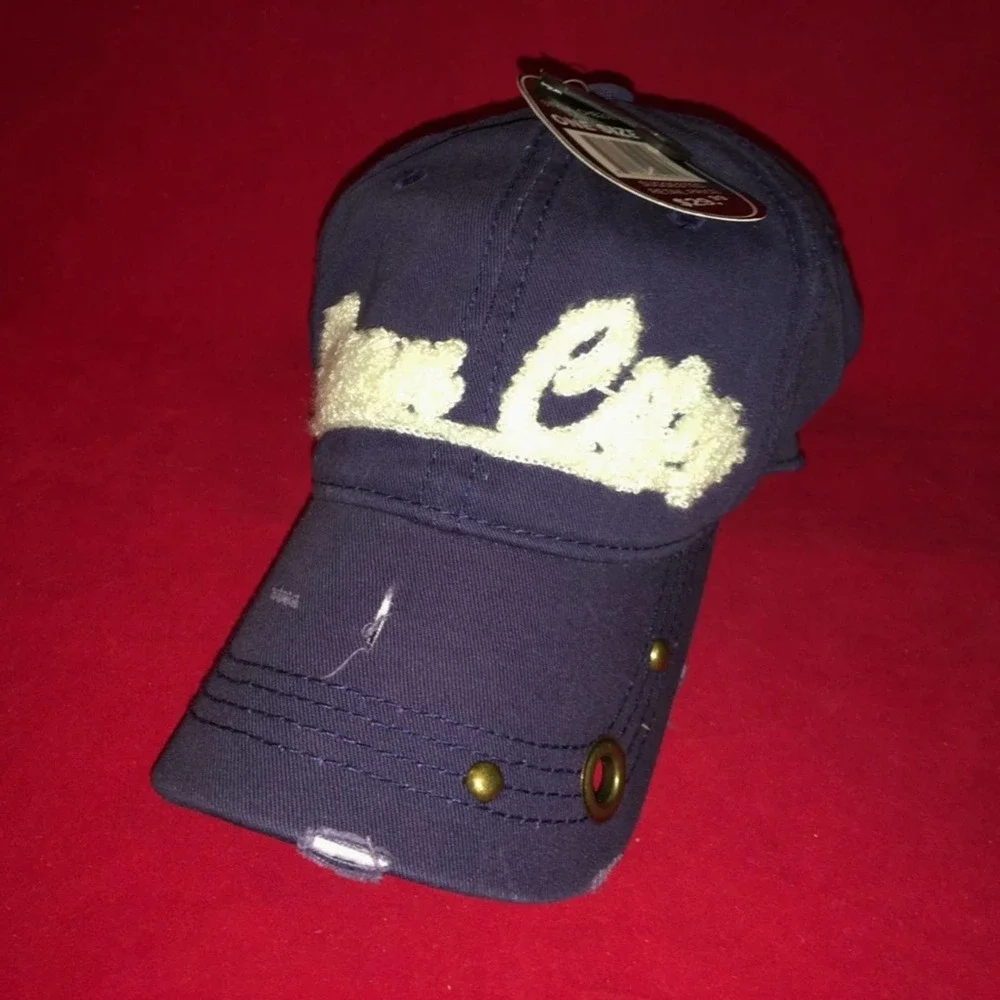 NEW~ Navy Blue Distressed  Ocean City Ball Cap Hat Unisex
